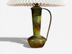  GAB Guldsmedsaktiebolaget GAB Table Lamp Patianted Bronze Sweden 1940s - 4481705