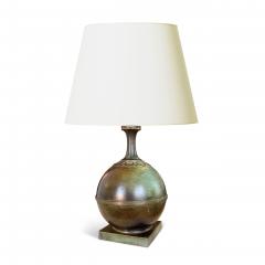  GAB Guldsmedsaktiebolaget Pair of Art Deco Table Lamps in Bronze by GAB - 3343203