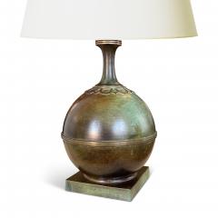  GAB Guldsmedsaktiebolaget Pair of Art Deco Table Lamps in Bronze by GAB - 3343205