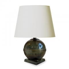  GAB Guldsmedsaktiebolaget Pair of Art Deco Table Lamps in Patinated Bronze by GAB - 2247657