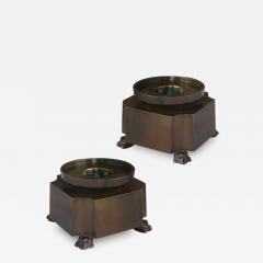  GAB Guldsmedsaktiebolaget Pair of Modern Classicism Footed Candle Holders by GAC - 1676104