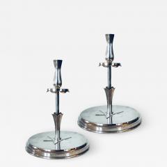  GAB Guldsmedsaktiebolaget Pair of Modern Classicism Silvered Candleholders by GAB - 1935304