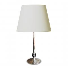  GAB Guldsmedsaktiebolaget Pair of Silvered and Enameled Art Deco Table Lamps by GAB - 2890420