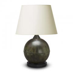  GAB Guldsmedsaktiebolaget Pair of Swedish Art Deco Table Lamp in Patinated Bronze - 3515585