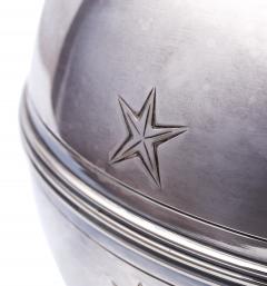  GAB Guldsmedsaktiebolaget Silvered Art Deco Lamp with Star Motifs by GAB - 3434752