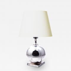  GAB Guldsmedsaktiebolaget Silvered Art Deco Lamp with Star Motifs by GAB - 3436011