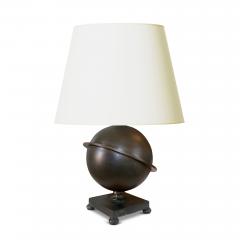  GAB Guldsmedsaktiebolaget Swedish Art Deco Saturn Table Lamp in Patinated Bronze - 3505645