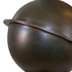  GAB Guldsmedsaktiebolaget Swedish Art Deco Saturn Table Lamp in Patinated Bronze - 3505647