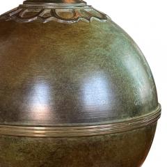  GAB Guldsmedsaktiebolaget Swedish Art Deco Table Lamp in Patinated Bronze by GAB - 3328455