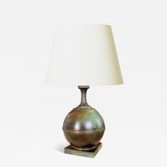  GAB Guldsmedsaktiebolaget Swedish Art Deco Table Lamp in Patinated Bronze by GAB - 3333343