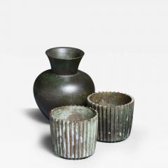  GAB Set of bronze GAB vase and 2 Argentor bowls - 2460241