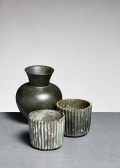  GAB Set of bronze GAB vase and 2 Argentor bowls - 4739287