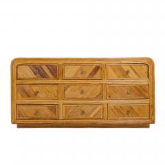  GABRIELLA CFRESPI Gabriella Crespi Style Split Reed Bamboo 9 Drawer Lowboy Dresser - 4295151