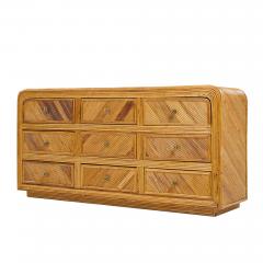  GABRIELLA CFRESPI Gabriella Crespi Style Split Reed Bamboo 9 Drawer Lowboy Dresser - 4295153