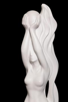  GRZEGORZ MAJKA LTD FREEDOM Phase III Hand Crafted White Polished Marble Sculpture - 2012703