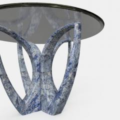  GRZEGORZ MAJKA LTD The Diamond Lotus Sculptured Azul Bahia Stone Center Table by Grzegorz Majka - 1963713