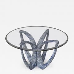  GRZEGORZ MAJKA LTD The Diamond Lotus Sculptured Azul Bahia Stone Center Table by Grzegorz Majka - 1965750