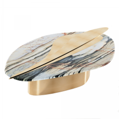  GRZEGORZ MAJKA LTD The Feline II Center Table ft Calacatta Marble and Brass Base in Satin finish - 2742237