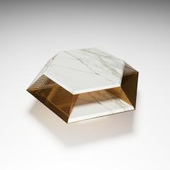  GRZEGORZ MAJKA LTD The Rough Diamond Modern Sculptured Calacatta Coffee Table - 1576255