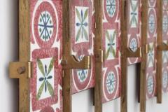  Gabbianelli Brass Frame Coat Hanger with 16 Gabbianelli Hand Painted Tiles Italy 1950s - 3468772
