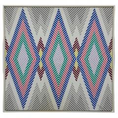  Gabe Silverman Gabe Silverman 1980s Abstract Op Art Painting on Canvas Newly Framed - 4353045