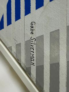  Gabe Silverman Gabe Silverman 1980s Abstract Op Art Painting on Canvas Newly Framed - 4353052