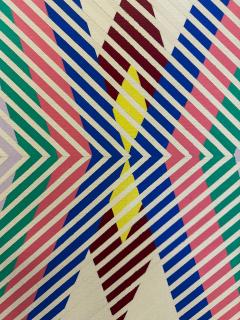  Gabe Silverman Gabe Silverman 1980s Abstract Op Art Painting on Canvas Newly Framed - 4353055