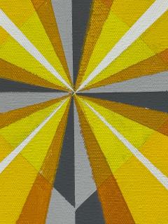  Gabe Silverman Gabe Silverman 1980s Abstract Op Art Painting on Canvas Original Frame - 4342136