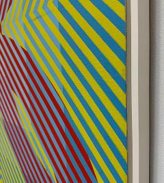  Gabe Silverman Gabe Silverman 1980s Abstract Op Art Painting on Canvas Recently Reframed - 4342151