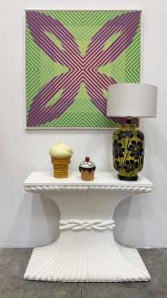  Gabe Silverman Gabe Silverman 1980s Abstract Op Art Painting on Canvas Recently Reframed - 4342153