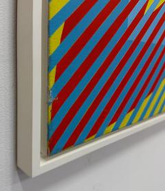  Gabe Silverman Gabe Silverman 1980s Abstract Op Art Painting on Canvas Recently Reframed - 4342159