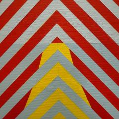  Gabe Silverman Gabe Silverman 1980s Abstract Op Art Painting on Canvas Recently Reframed - 4342162