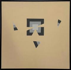  Gabe Silverman Gabe Silverman 1980s Hard Edge Minimalist Painting on Canvas Newly Reframed - 4342130