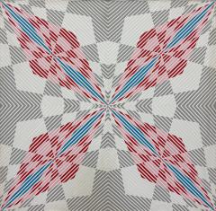  Gabe Silverman Oversized Gabe Silverman 1980s Abstract Op Art Painting Newly Framed - 4601861