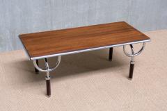  Gabetti Isola Gabetti Isola TRI 6 Coffee Side Table in Teak and Chrome Italy 1970s - 4111123