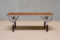  Gabetti Isola Gabetti Isola TRI 6 Coffee Side Table in Teak and Chrome Italy 1970s - 4111127