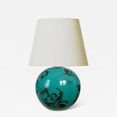  Gabriel Keramik Art Deco Table Lamp in Cerulean by Gabriel Keramik - 3706352