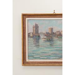  Gabriel Moiselet French Vintage Framed Seaside Oil Painting - 3330386