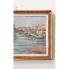  Gabriel Moiselet French Vintage Framed Seaside Oil Painting - 3330395