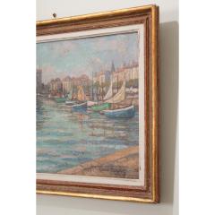  Gabriel Moiselet French Vintage Framed Seaside Oil Painting - 3330551