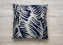  Galerie Reve Feuillage Vague blue Pillow Made With Hermes Fabric - 2848889