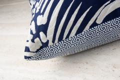  Galerie Reve Feuillage Vague blue Pillow Made With Hermes Fabric - 2848892