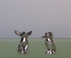  Gallia Set of 4 Christofle Gallia silver plated Figural Salt and Pepper Shakers - 3925271