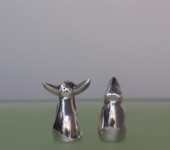  Gallia Set of 4 Christofle Gallia silver plated Figural Salt and Pepper Shakers - 3925324