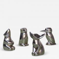  Gallia Set of 4 Christofle Gallia silver plated Figural Salt and Pepper Shakers - 3935514