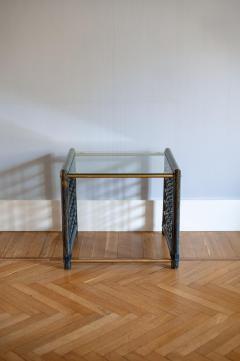  Gallotti Radice Set of 3 Nesting Bamboo Tables With Glass Top By Gallotti Radice Italy - 4564772