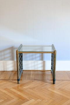  Gallotti Radice Set of 3 Nesting Bamboo Tables With Glass Top By Gallotti Radice Italy - 4564776