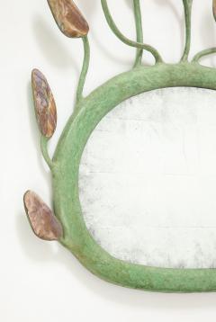  Garouste Bonetti GREEN PATINATED RESIN SCULPTURAL MIRROR IN THE MANNER OF GAROUSTE BONETTI - 3116732