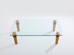  Garouste Bonetti Garouste Bonetti solid oak and bronze glass coffee table 1995 - 3963814