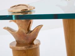  Garouste Bonetti Garouste Bonetti solid oak and bronze glass coffee table 1995 - 3963815